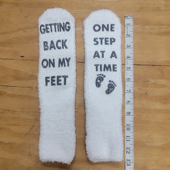 Recovery Gift - Fuzzy Socks - Getting Back on My Feet - Picture 2 of 3